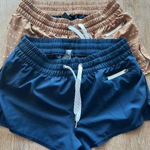 Two pair Vuori running shorts 3 inch in seam